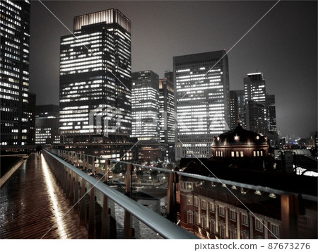 東京站夜景 東京站夜景 87673276
