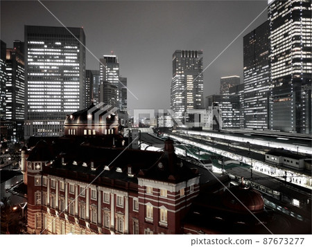 Tokyo Station Night view Tokyo Station Night view 87673277