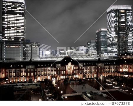 東京站夜景 東京站夜景 87673278