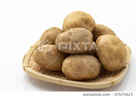 New potatoes in a colander 87674825