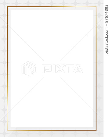 豪華閃光圖案框架垂直位置白色和金色 87674892