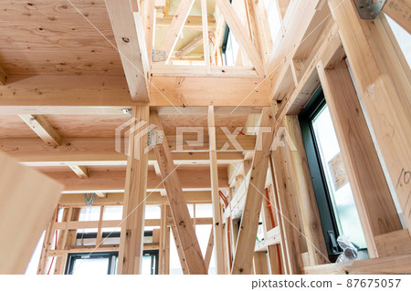 Inside a new single-family home under construction 87675057