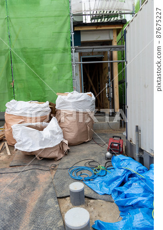 Construction site of a new single-family home 87675227