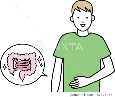 Illustration of a person with a beautiful intestine 87675237