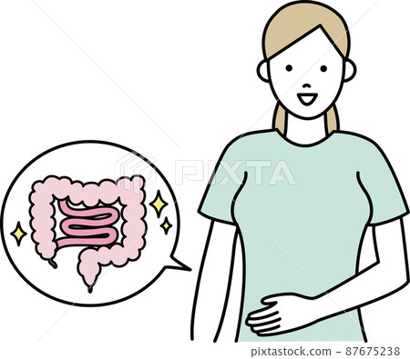 Illustration of a person with a beautiful intestine Illustration of a person with a beautiful intestine 87675238