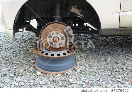 Abandoned scrap car Abandoned scrap car 87676432