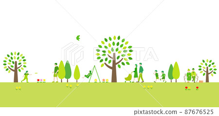 Park and people landscape background material Park and people landscape background material 87676525