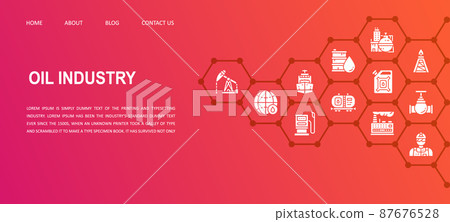 Oil industry landing page template. Fuel Truck, Engineer, Gasoline, Cargo Ship mobile website vector illustration. 87676528