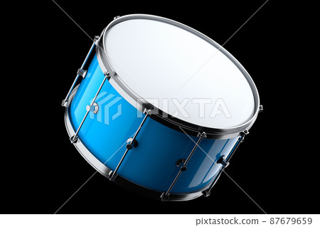 Realistic drum on black background. 3d render concept of musical instrument, drum machine. Realistic drum on black background. 3d render concept of musical instrument, drum machine. 87679659