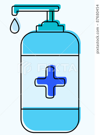 Sanitizer bottle vector illustration. Antiseptic liquid gel Sanitizer bottle vector illustration. Antiseptic liquid gel 87680454