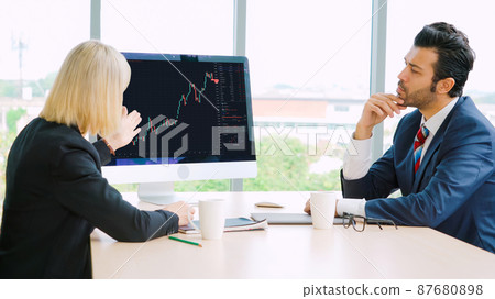 Stock market data chart analysis by ingenious computer software Stock market data chart analysis by ingenious computer software 87680898