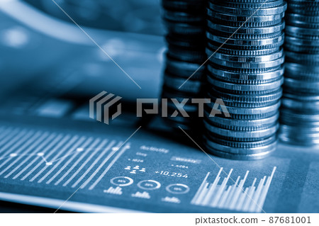 Pile of gold coins money stack in finance treasury deposit bank account saving Pile of gold coins money stack in finance treasury deposit bank account saving 87681001