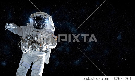 Astronaut spaceman do spacewalk while working for spaceflight mission Astronaut spaceman do spacewalk while working for spaceflight mission 87681761
