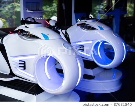 Motorcycles to play in the virtual reality club. Motorcycles to play in the virtual reality club. 87681840