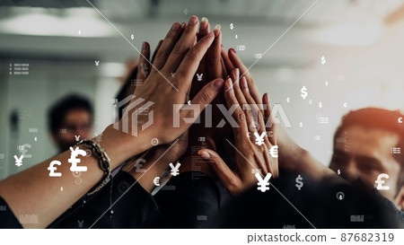 Conceptual vision of business people in the corporate staff meeting 87682319