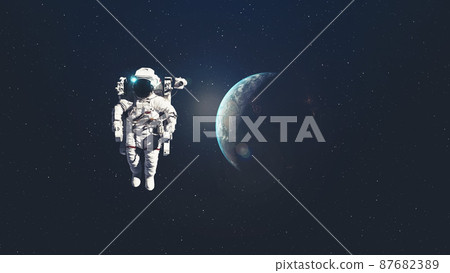Astronaut spaceman do spacewalk while working for spaceflight mission Astronaut spaceman do spacewalk while working for spaceflight mission 87682389