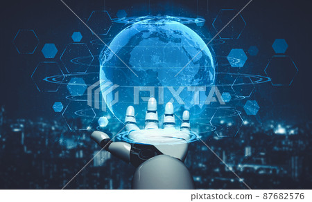 Future artificial intelligence and machine learning for AI droid robot or cyborg Future artificial intelligence and machine learning for AI droid robot or cyborg 87682576