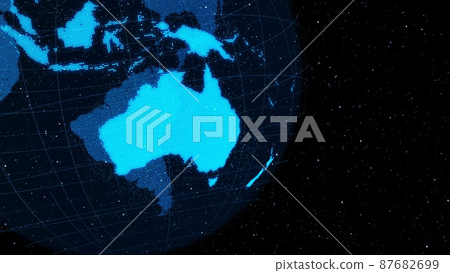 3D Digital orbital earth in cyberspace showing concept of network technology 3D Digital orbital earth in cyberspace showing concept of network technology 87682699