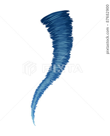 Tornado. Stylized cartoon hurricane icon. Rotating twister in flat style design. Vector illustration of weather cataclysm 87682900