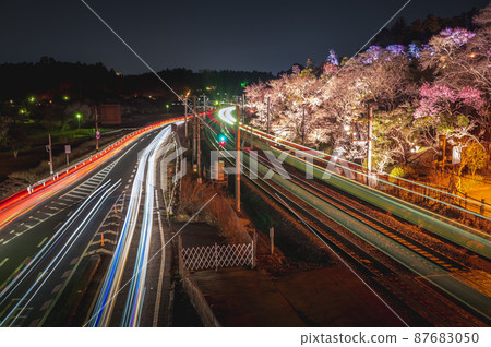 Illumination of Kairakuen and the trajectory of the car in Mito City, Ibaraki Prefecture Illumination of Kairakuen and the trajectory of the car in Mito City, Ibaraki Prefecture 87683050