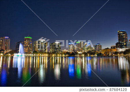 Night view of downtown Orlando, Florida 87684120