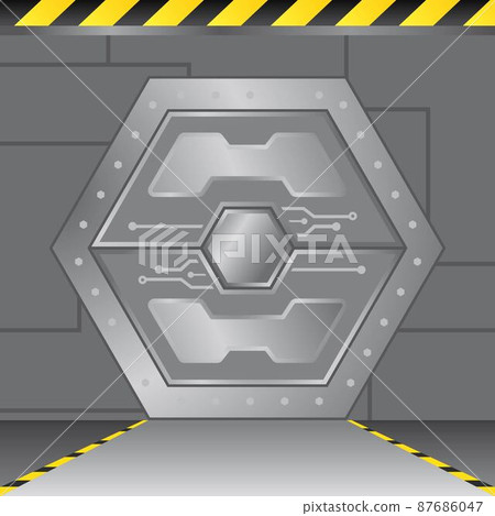 scifi gate door vector illustration concept design template 87686047