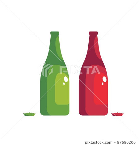 red and green glass bottle vector illustration concept element red and green glass bottle vector illustration concept element 87686206