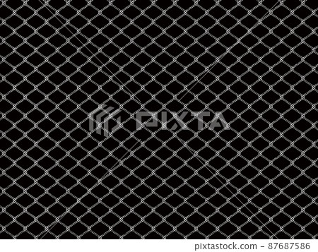 Rhombus wire mesh Rhombus fence illustration faint background wire mesh fence (white) white 87687586