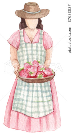 Strawberry harvest and decor watercolor png icon 87688087