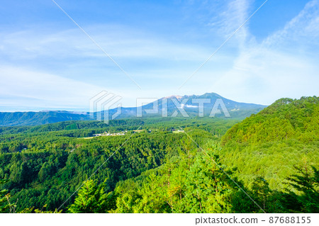 從久藏峠展望台看到的御嶽山(夏季/上午) 從久藏峠展望台看到的御嶽山(夏季/上午) 87688155