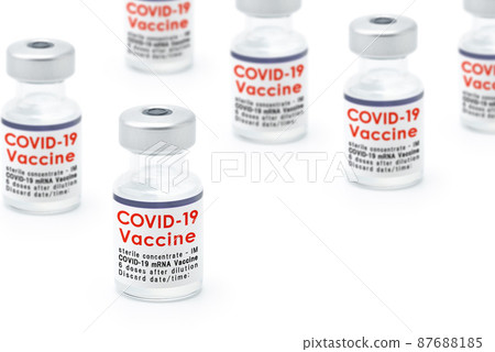 Image of new coronavirus vaccine_Multiple vials 87688185