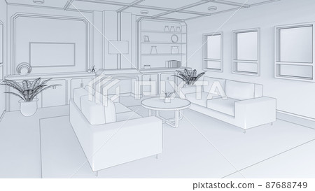 Living room interior 87688749