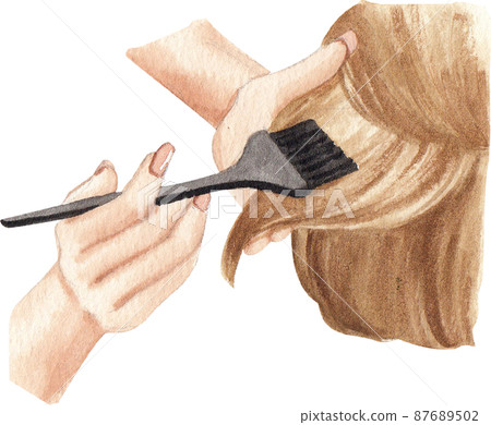 Salon hair beauty watercolor png icon 87689502