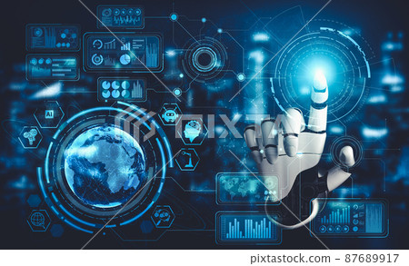 Future artificial intelligence and machine learning for AI droid robot or cyborg Future artificial intelligence and machine learning for AI droid robot or cyborg 87689917