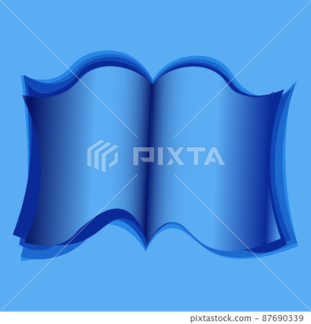 open book, reading, literature. Design element of books, notebooks, postcards, interior items 87690339