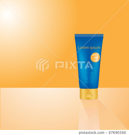Sun screen tube mockup for cosmetics with cap Sun screen tube mockup for cosmetics with cap 87690388