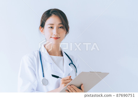 Smiling female doctor Smiling female doctor 87690751