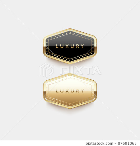豪華的金色標籤和符號 87691063