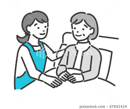 由護理經理照顧老年人的矢量插圖材料/輪椅/老年人/福利工作者 由護理經理照顧老年人的矢量插圖材料/輪椅/老年人/福利工作者 87691424