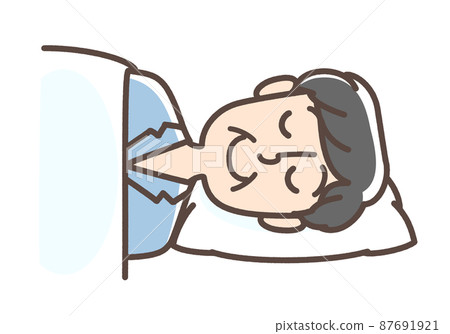 A man sleeping sideways A man sleeping sideways 87691921