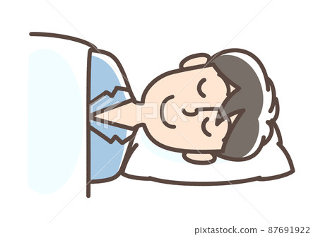 A man sleeping sideways A man sleeping sideways 87691922