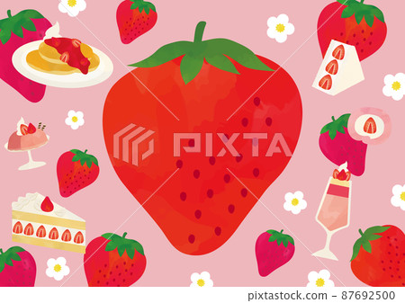 Strawberry Sweets Fair Watercolor Illustration Poster Strawberry Sweets Fair Watercolor Illustration Poster 87692500