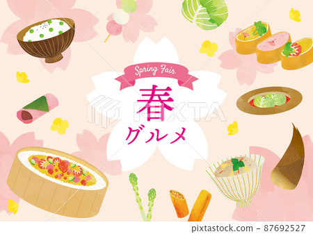 春季美食水彩插畫海報 87692527