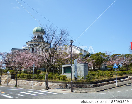 櫻花季節的龍翔館全景 櫻花季節的龍翔館全景 87693899
