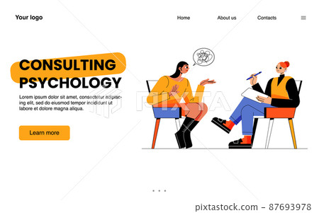 Anxious woman talk with psychologist of problems Anxious woman talk with psychologist of problems 87693978