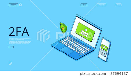 2FA, two-factor authentication banner 2FA, two-factor authentication banner 87694187