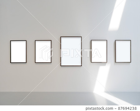Gallery wall frame mockup in white room Gallery wall frame mockup in white room 87694238