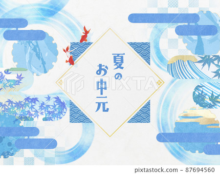 日式背景素材、夏日形象、炫酷插畫、年中禮物 日式背景素材、夏日形象、炫酷插畫、年中禮物 87694560