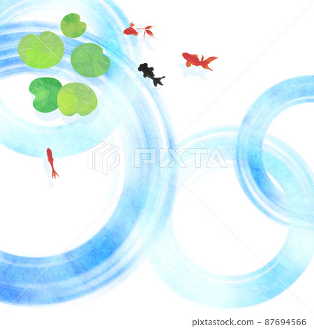 Japanese-style illustration that feels summer Goldfish ripples [1: 1] 87694566
