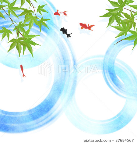 Japanese-style illustration that feels summer Goldfish ripples [1: 1] 87694567